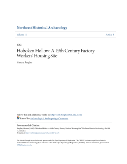 Hoboken Hollow: A 19th Century Factory Workers
