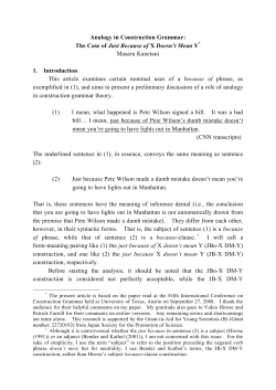 Analogy in Construction Grammar: The Case of Just Because of X