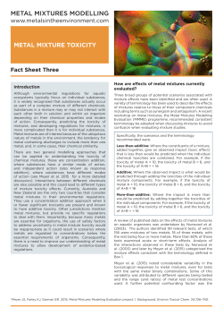 metal mixture toxicity metal mixtures modelling