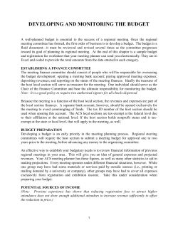 Developing and Monitoring the Budget
