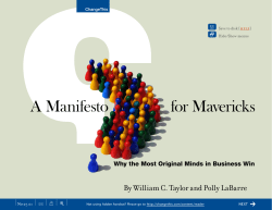 A Manifesto for Mavericks