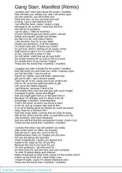 Gang Starr, Manifest (Remix)