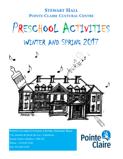 2017 programming &ndash; Preschool Activities - Ville de Pointe