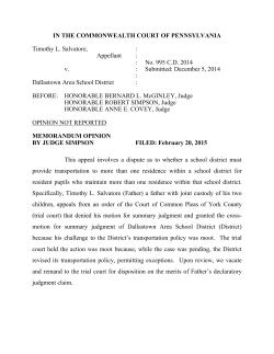 IN THE COMMONWEALTH COURT OF PENNSYLVANIA Timothy L