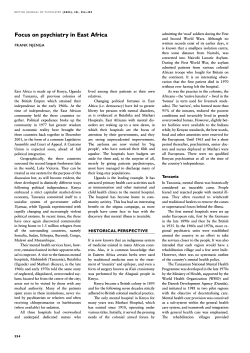 Focus on psychiatry in East Africa - The British Journal of Psychiatry