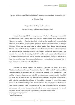 Journal of Natal and Zulu History