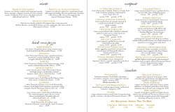 antipasti insalate risotti brick oven pizza