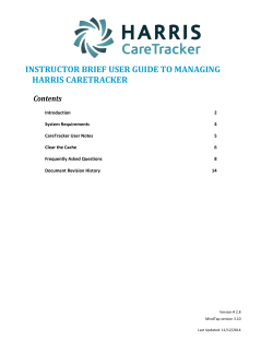 instructor brief user guide to managing harris caretracker