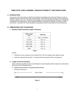 fiber optic cable assembly manufacturability and design guide
