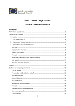 Theme Large Grants Call - AHRC Science in Culture