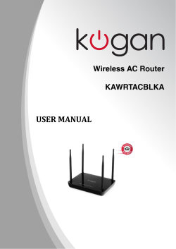 KAWRTACBLKA Wireless AC Router User Manual