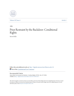 Prior Restraint by the Backdoor: Conditional Rights