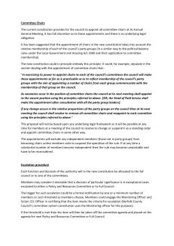 Committee Chairs The current constitution provides for the council to