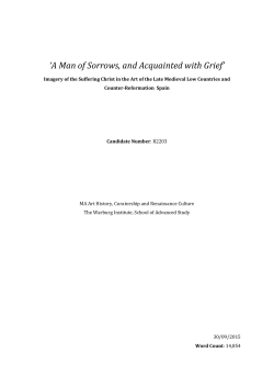 A Man of Sorrows, and Acquainted with Grief - SAS-Space