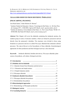 ALKALOIDS DERIVED FROM HISTIDINE: IMIDAZOLE