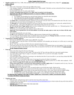 Online Tagging Quick Start page