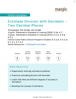 Estimate Division with Decimals – Two Decimal Places
