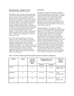 Macronutrients - Nitrogen: Part 1