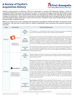A Review of PayPal`s Acquisition History