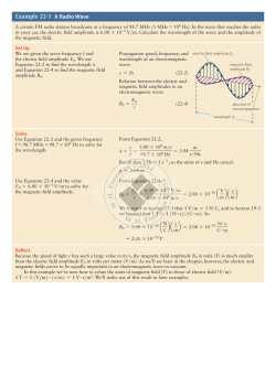Example 22-1 A Radio Wave