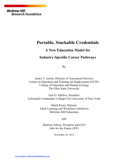 Portable, Stackable Credentials