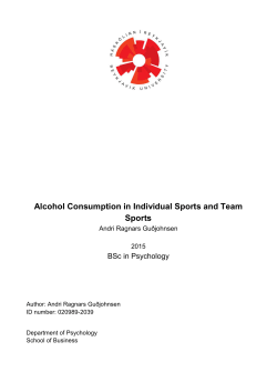 Alcohol Consumption in Individual Sports and Team