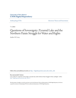 Questions of Sovereignty: Pyramid Lake and the Northern Paiute
