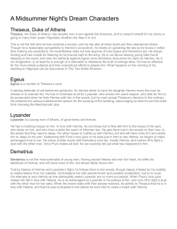 Character Descriptions - Shelby County Players