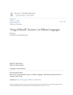"Song of Myself," Section 1, in Fifteen Languages