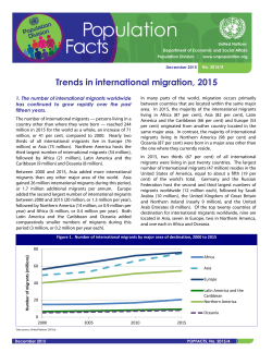 Population Facts No. 2015/4 Trends in international migration, 2015