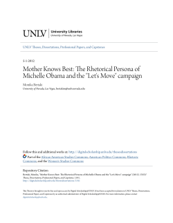 The Rhetorical Persona of Michelle Obama and the