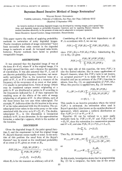 Bayesian-Based Iterative Method of Image Restoration* P