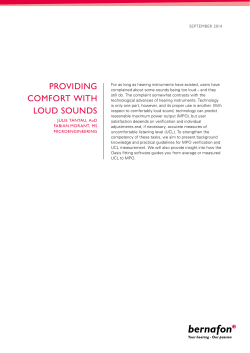 PROVIDING COMFORT WITH LOUD SOUNDS