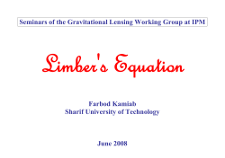 Limber equation