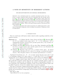 A NOTE ON SENSITIVITY OF SEMIGROUP ACTIONS