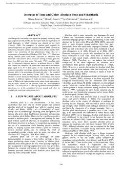 Interplay of Tone and Color: Absolute Pitch and