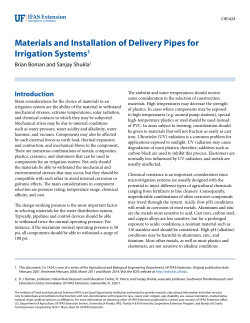 Materials and Installation of Delivery Pipes for Irrigation