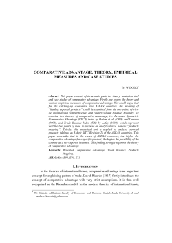Comparative Advantage: Theory, Empirical Measures And