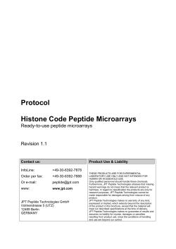 Histone Code Peptide Microarrays