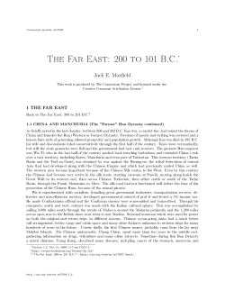 The Far East: 200 to 101 B.C.&lowast;