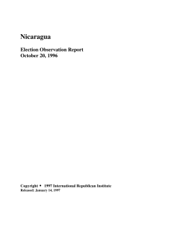 Nicaragua: Presidential, Parliamentary and Local Elections