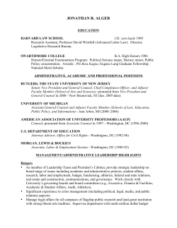 Curriculum Vitae - James Madison University
