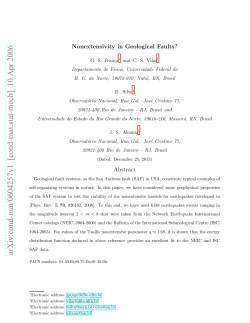 Nonextensivity in Geological Faults?