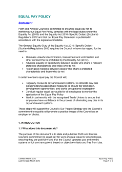 equal pay policy - Perth and Kinross Council