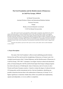 The Ford Foundation and the Reinforcement of Democracy in Cold