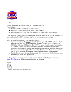 Enclosed please find an overview of the 2015 Track and Field rules