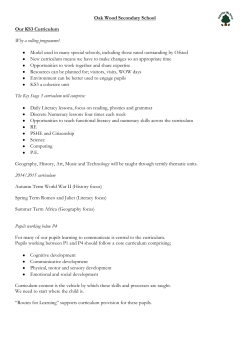 Oak Wood Secondary School Our KS3 Curriculum Why a rolling