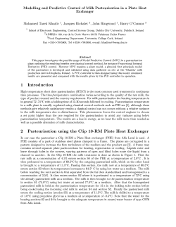 Modelling and Predictive Control of Milk Pasteurisation in a Plate