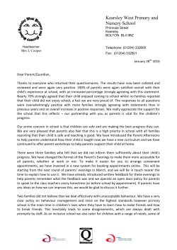 Parent questionnaire feedback Jan 16