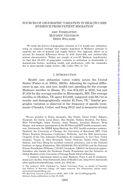 SOURCES OF GEOGRAPHIC VARIATION IN HEALTH CARE